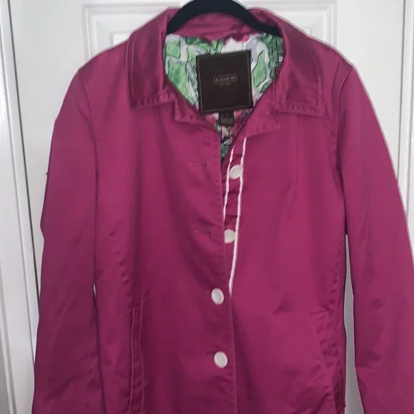 Coach Pink Trench Coat - Picture 3 of 6